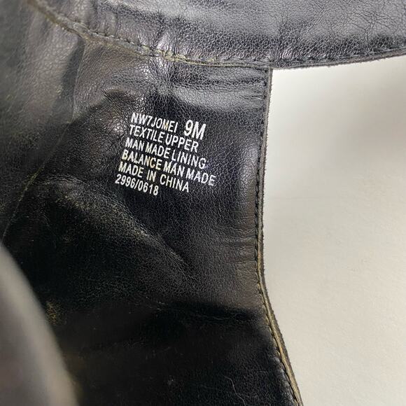 Nine West Jomei Sandals Open Toe High Heel Black Faux Suede Womens 9M - Picture 10 of 11